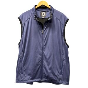 FootJoy‎ Vest Mens XL DryJoys Blue Full Zip Golf Jacket Zippered Pockets